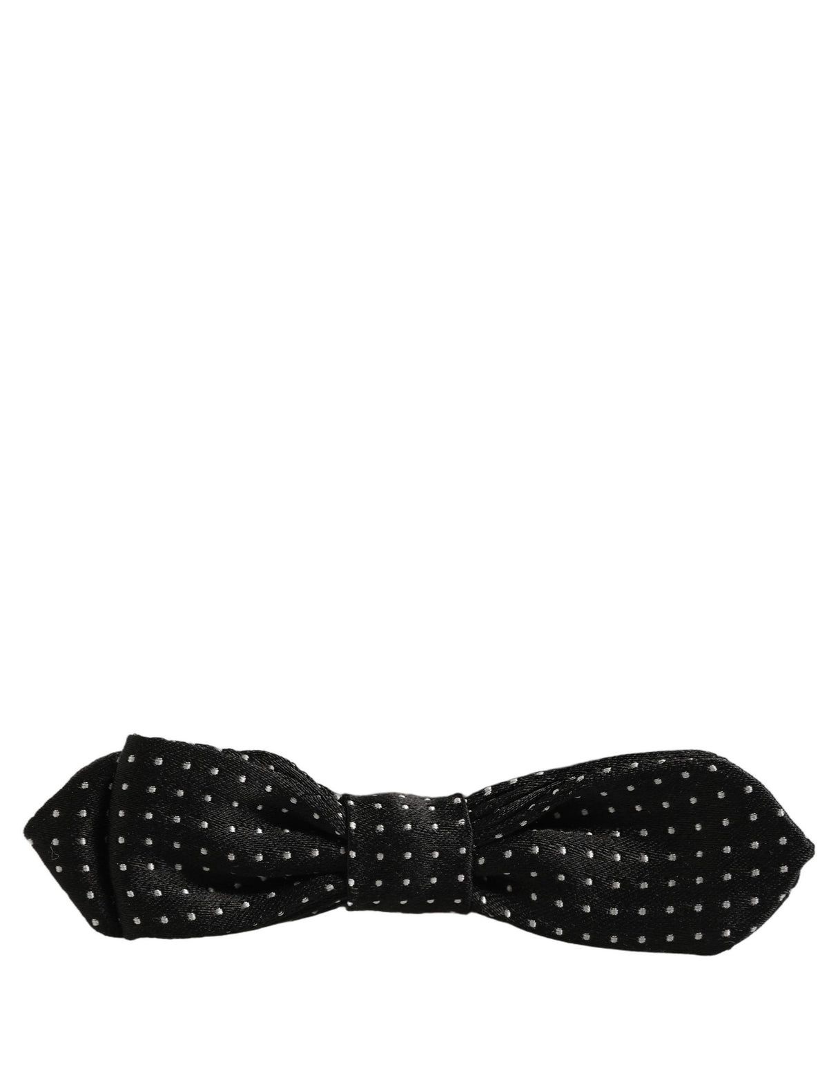 Dolce & Gabbana Black White Polka Dot Adjustable Neck Papillon Bow Tie