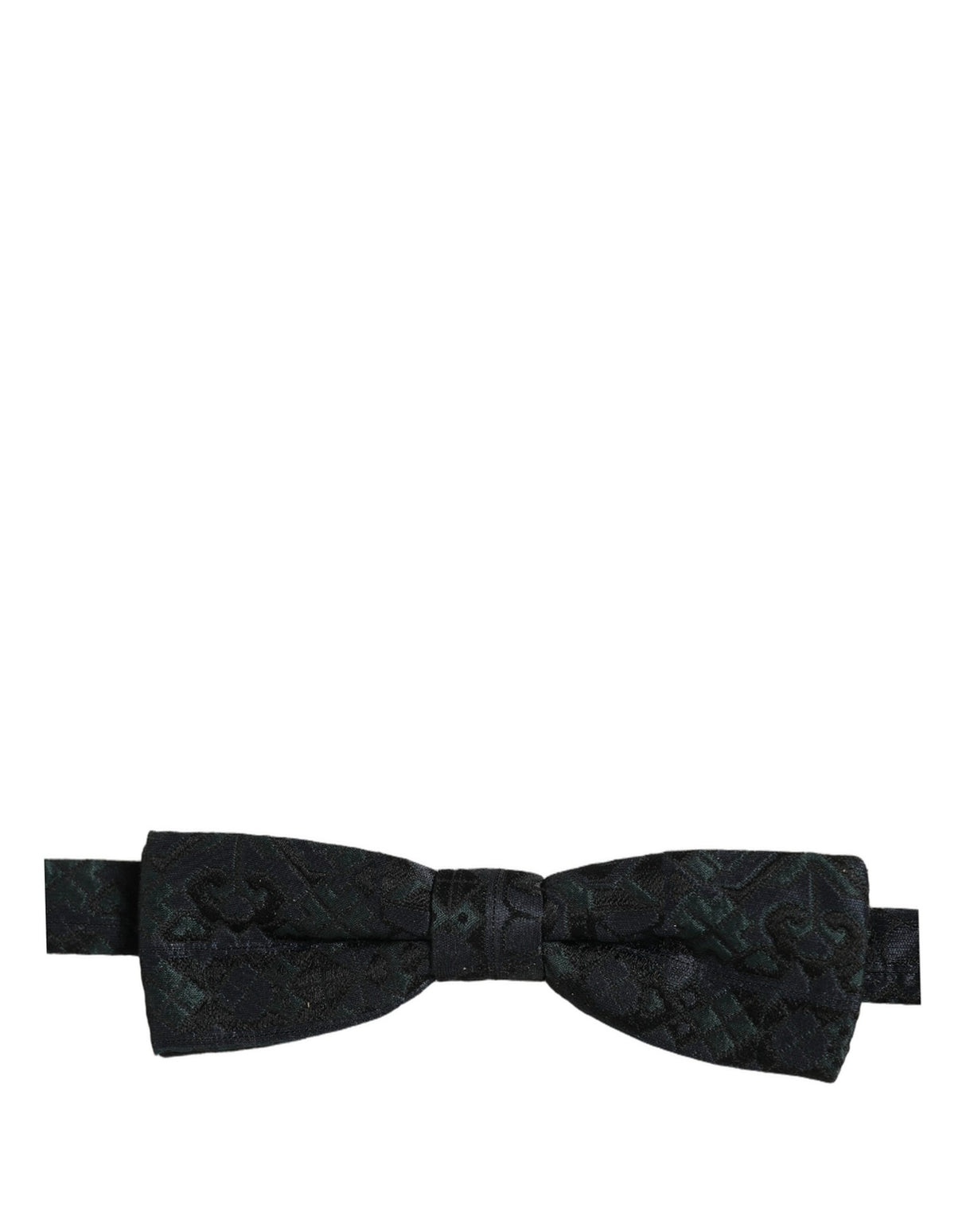Dolce & Gabbana Men Black Green Paisley Adjustable Neck Papillon Bow Tie