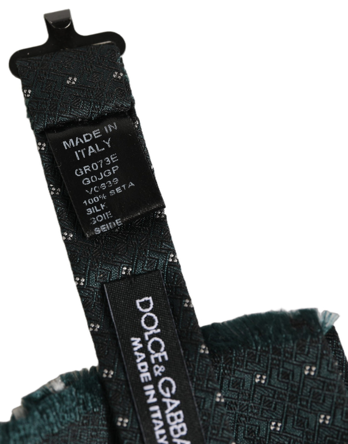 Dolce & Gabbana Men Green Patterned Adjustable Neck Papillon Bow Tie