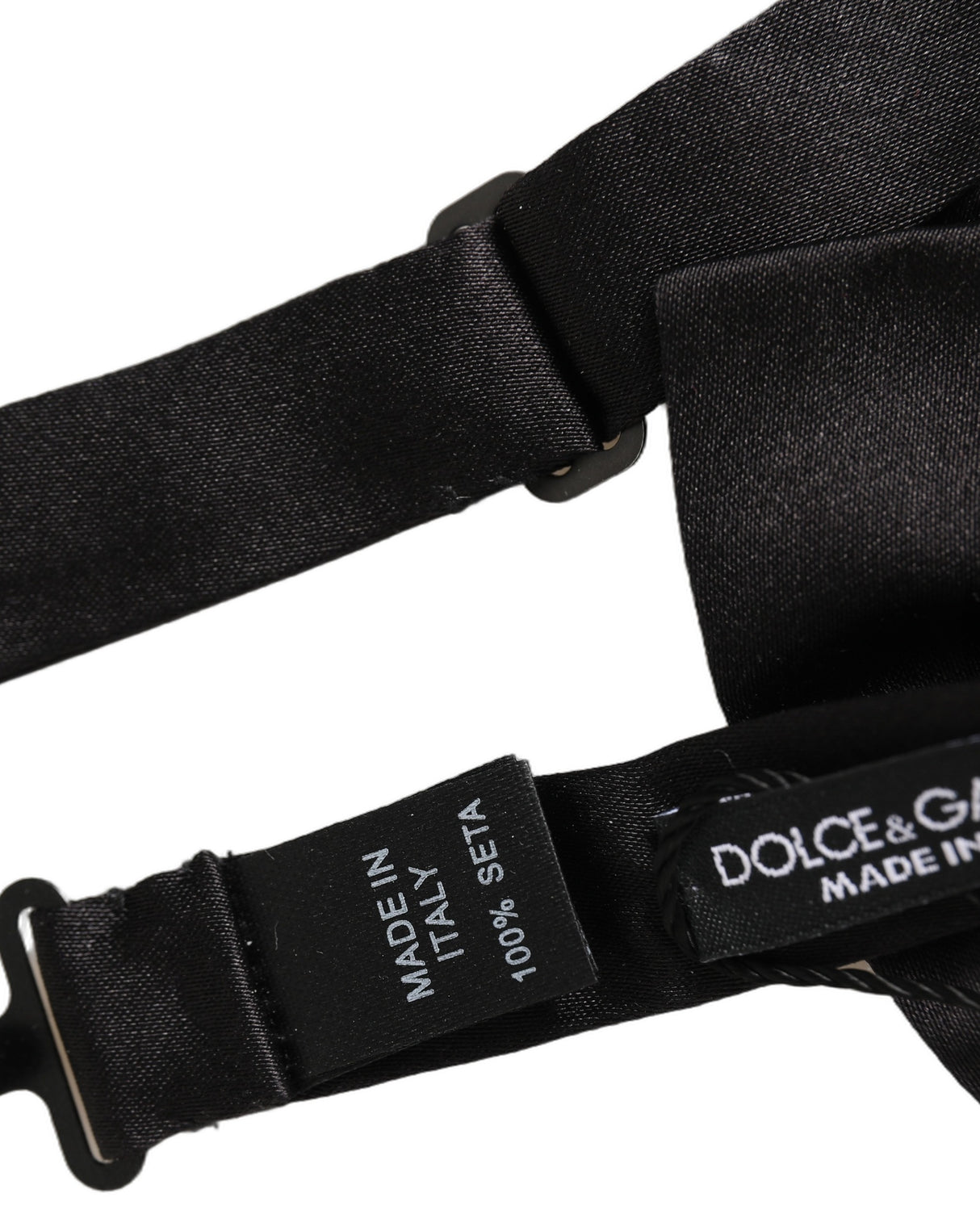Dolce & Gabbana Men Black 100% Silk Adjustable Neck Papillon Bow Tie
