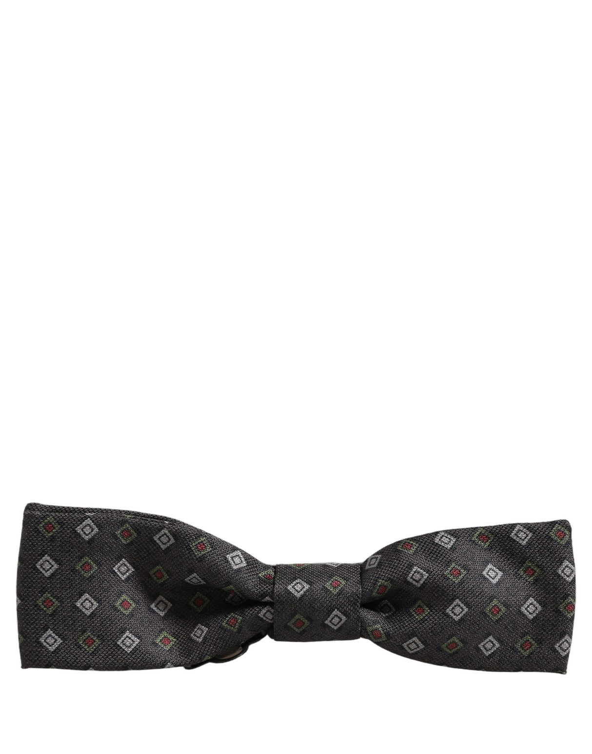 Dolce & Gabbana Men Dark Gray Geometric Adjustable Bow Tie