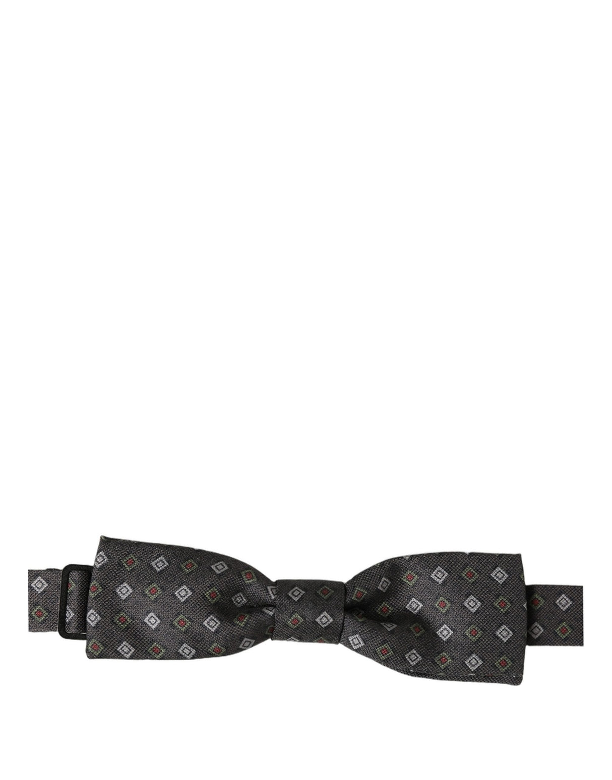 Dolce & Gabbana Men Dark Gray Geometric Adjustable Bow Tie
