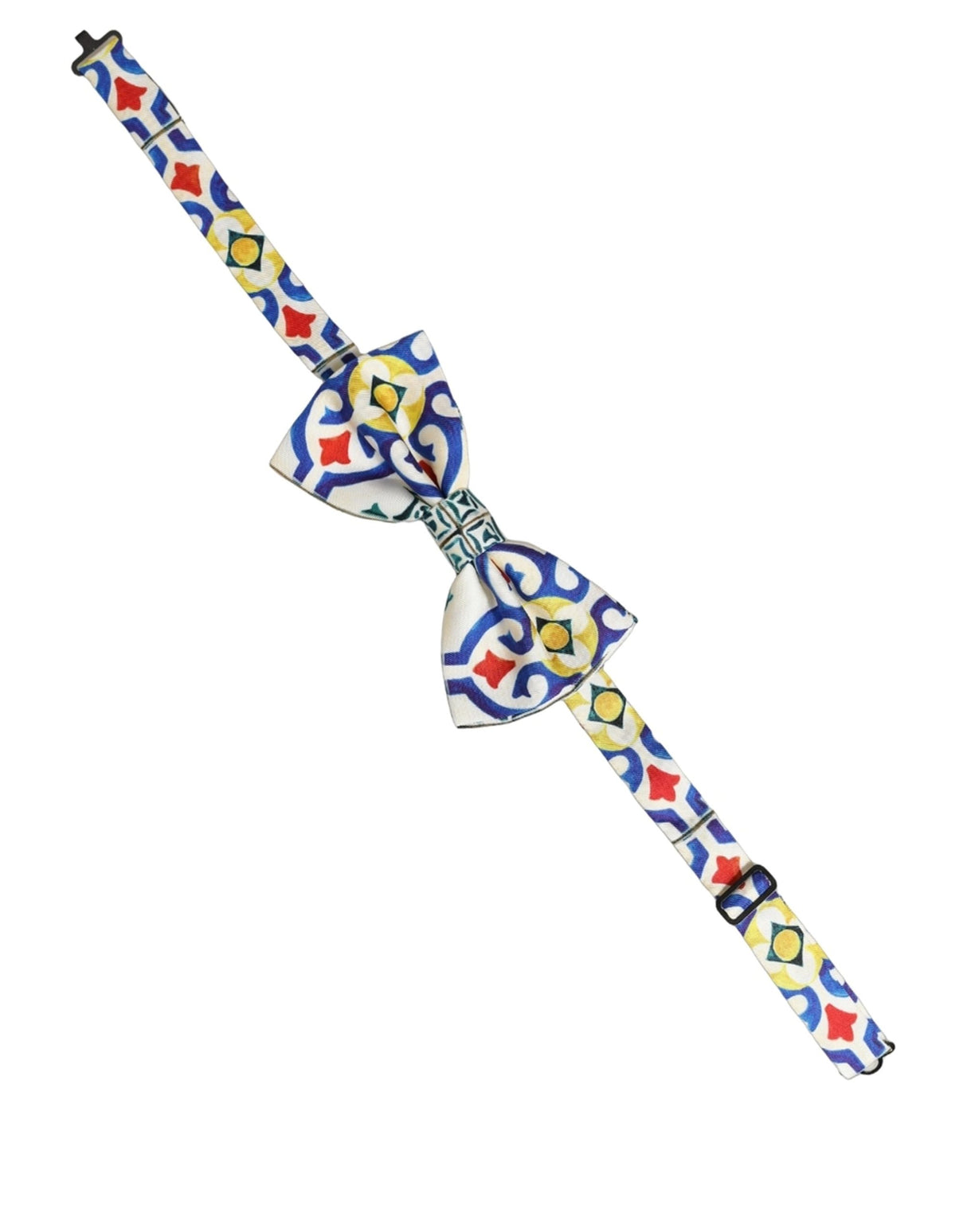 Dolce & Gabbana Men Multicolor Majolica Adjustable Neck Papillon Bow Tie