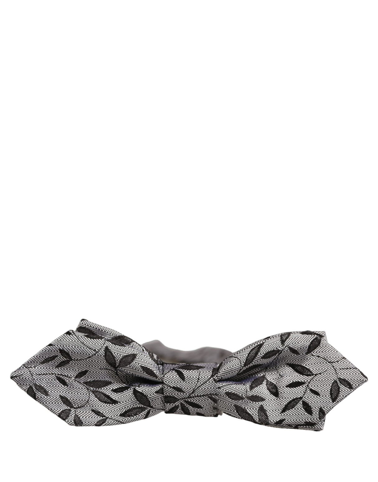 Dolce & Gabbana Men Gray Abstract Silk Adjustable Neck Papillon Bow Tie