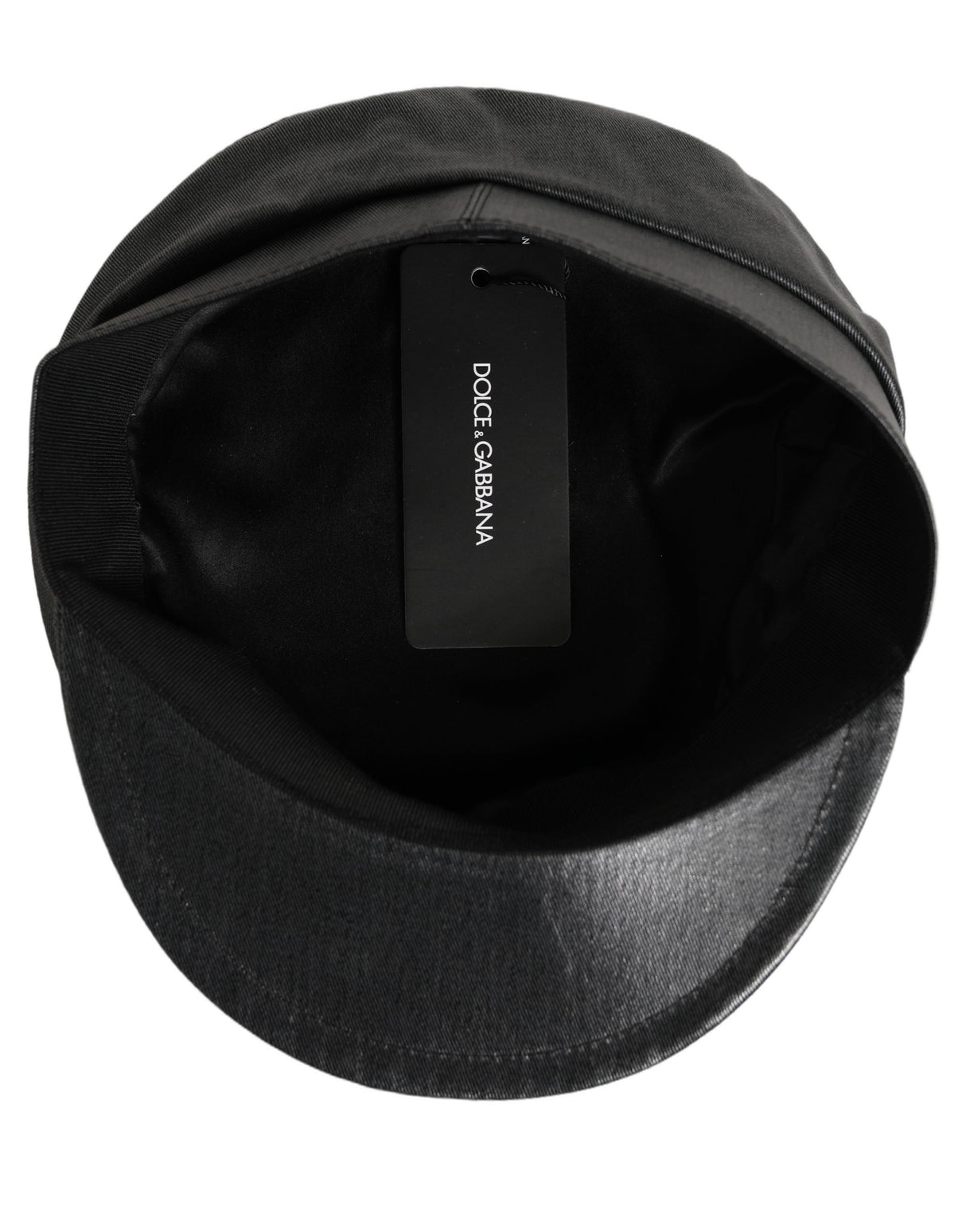 Dolce & Gabbana Black Cotton Gold DG Chain Baker Boy Capello Hat