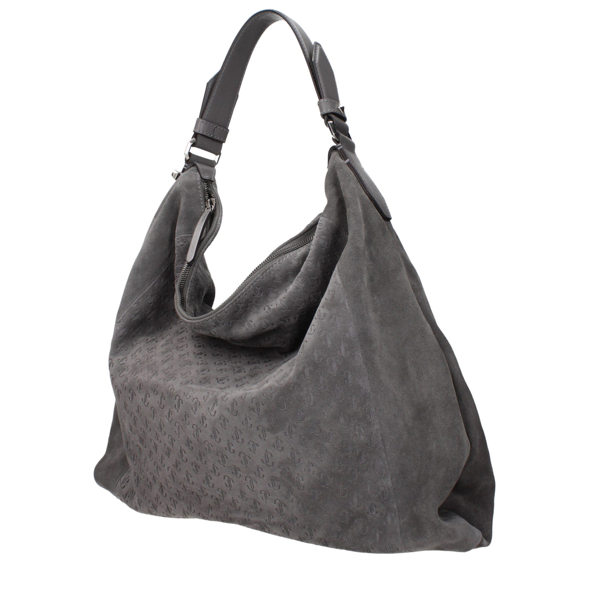 Jimmy Choo Gray Leather Shoulder Bag