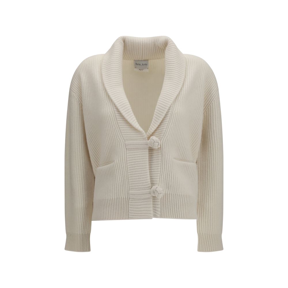 Forte_Forte White Wool Oves Aries Cardigan