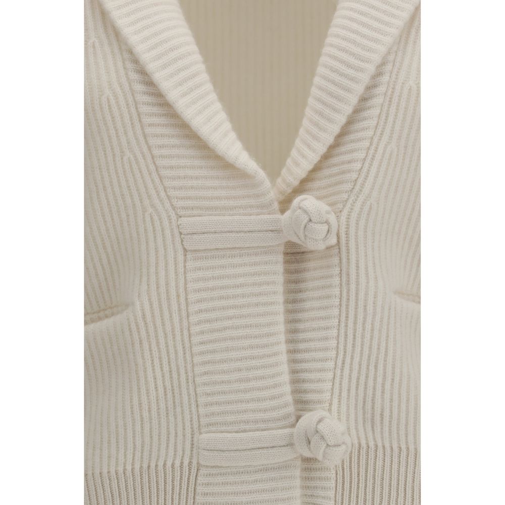 Forte_Forte White Wool Oves Aries Cardigan