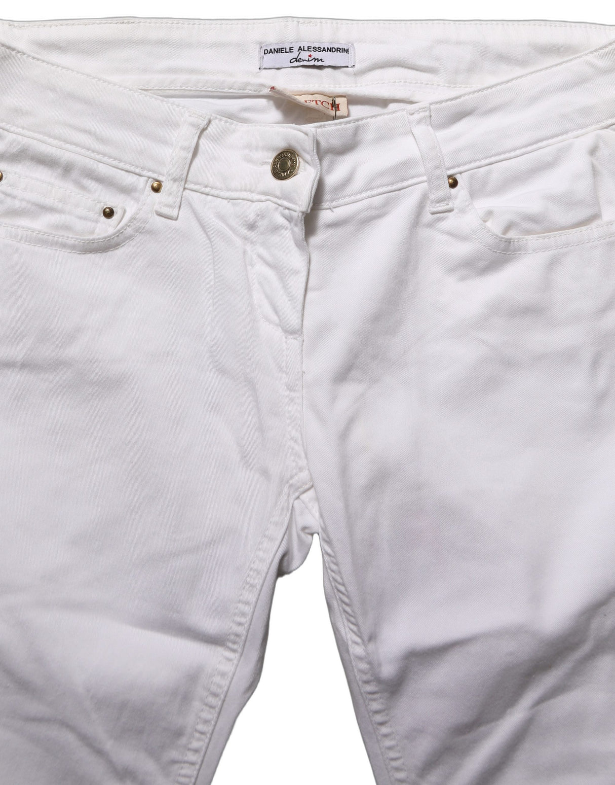 Daniele Alessandrini White Cotton Stretch Skinny Denim Jeans