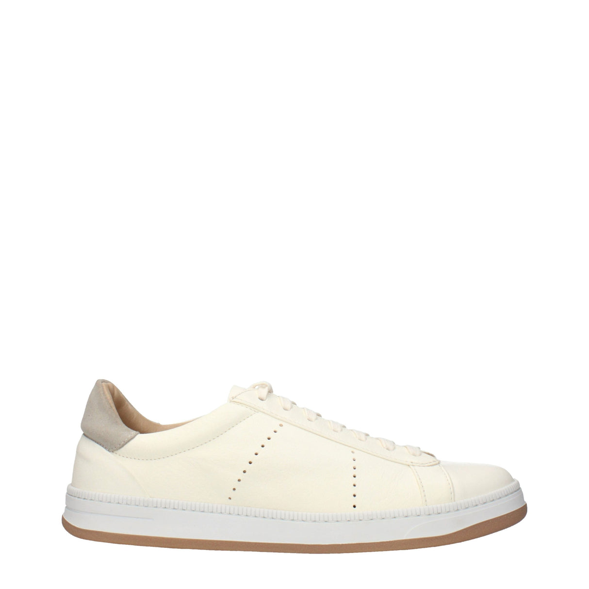 Eleventy Beige Leather Sneakers