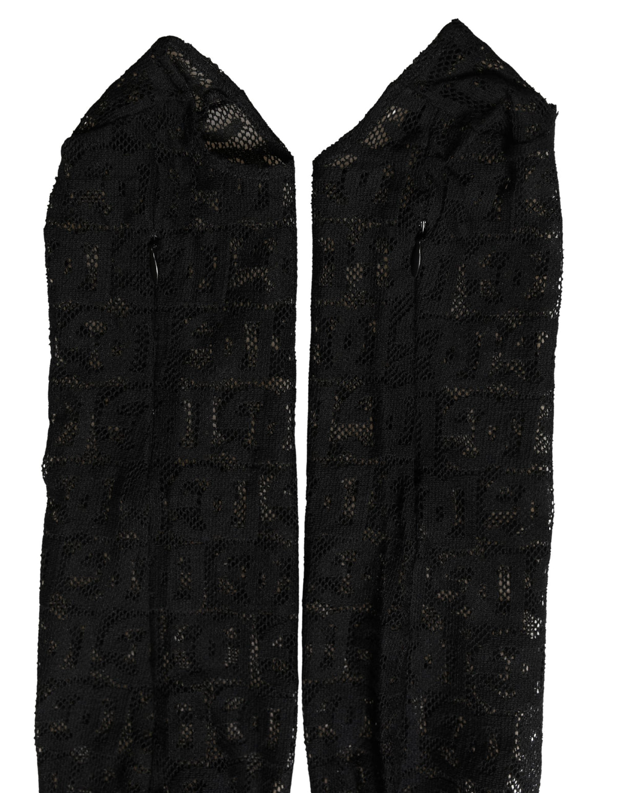 Dolce & Gabbana Black DG Logo Sheer Nylon Thigh High Socks