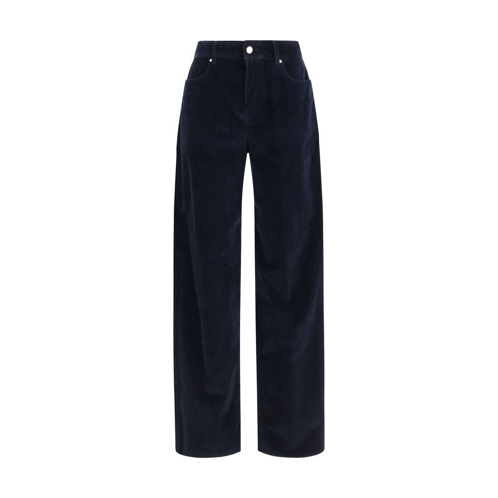 Max Mara Blue Cotton Casual Pants