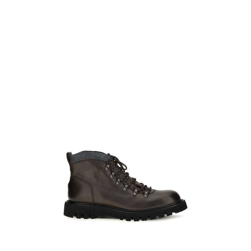 Fratelli Rossetti Brown Calf Leather Bos Taurus Lace-Up Boots