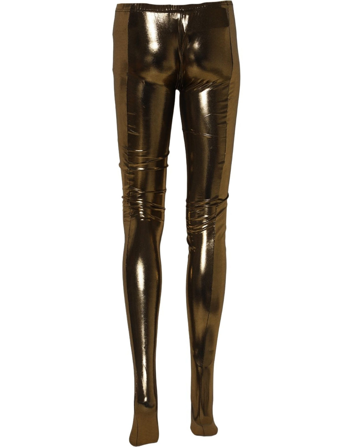 Dolce & Gabbana Gold Metallic Leggings Pantyhose Stockings Socks