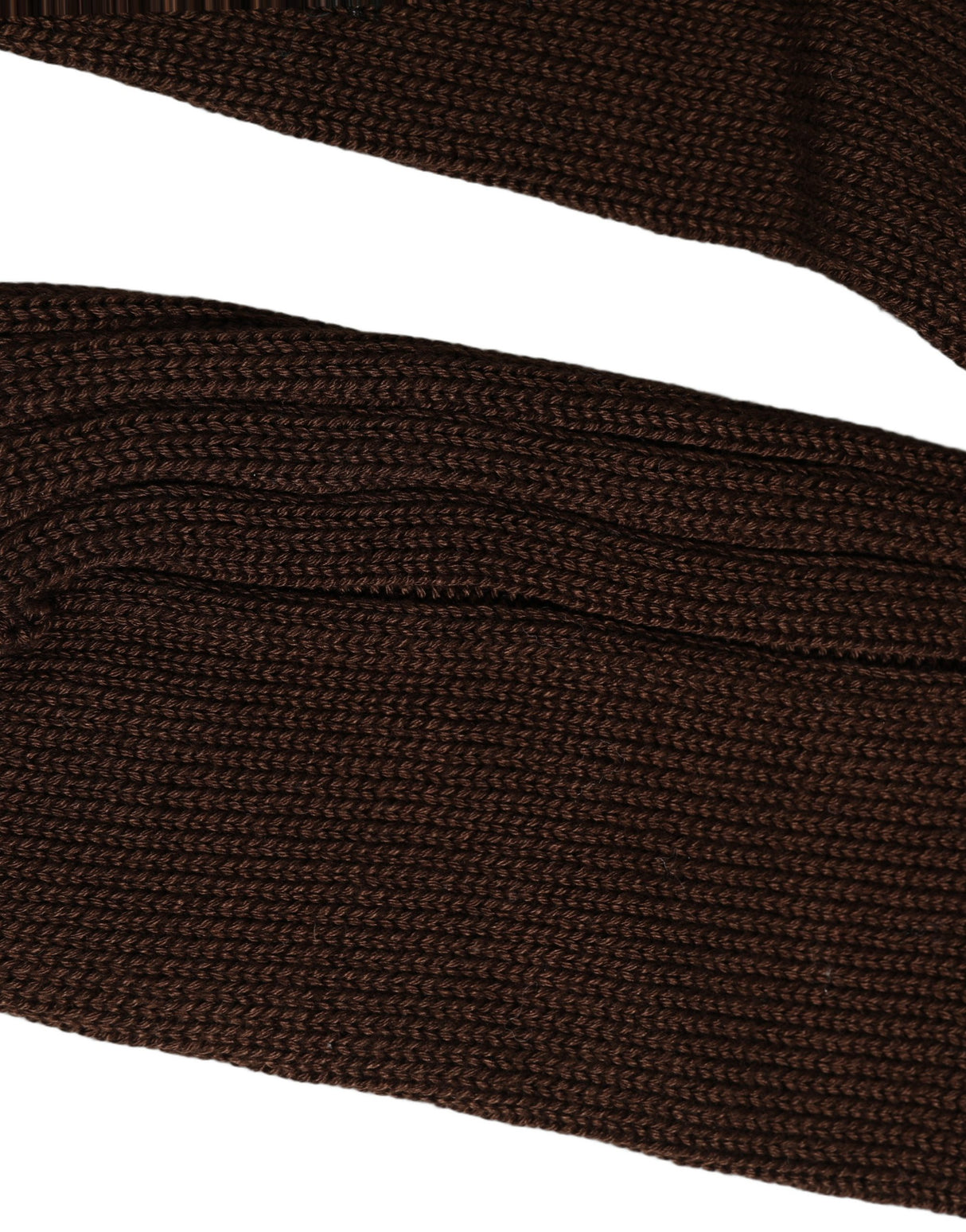 Dolce & Gabbana Dark Brown Nylon Ribbed Over The Calf Socks