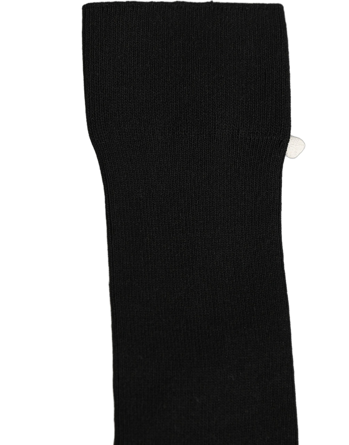 Dolce & Gabbana Black Cotton Ribbed Logo Over The Calf Women Socks