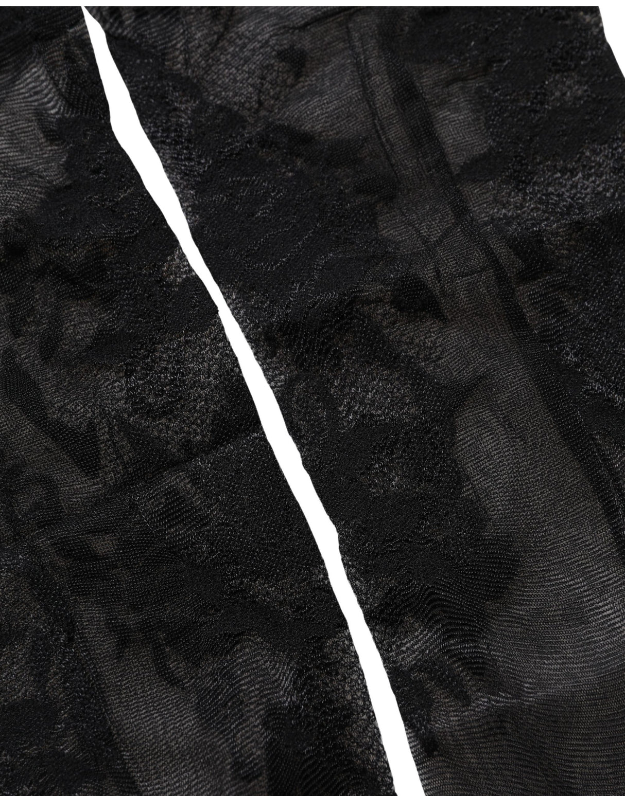 Dolce & Gabbana Black Floral Nylon Stretch Over The Calf Socks