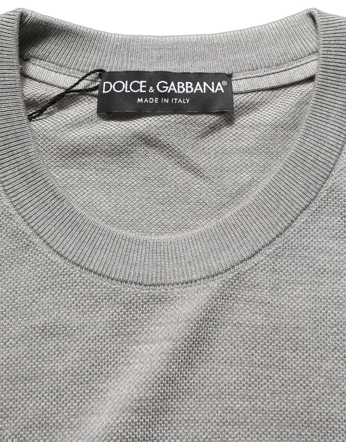 Dolce & Gabbana Gray Silk Crew Neck Short Sleeves T-shirt