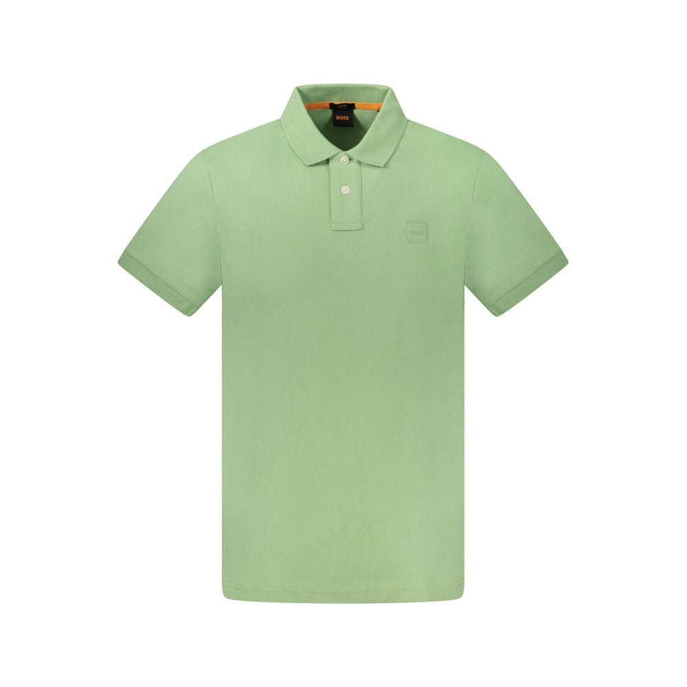 Hugo Boss Green Cotton Men's Polo