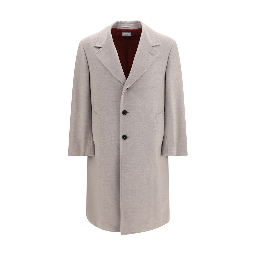 Brunello Cucinelli Beige Wool Oves Aries Coat