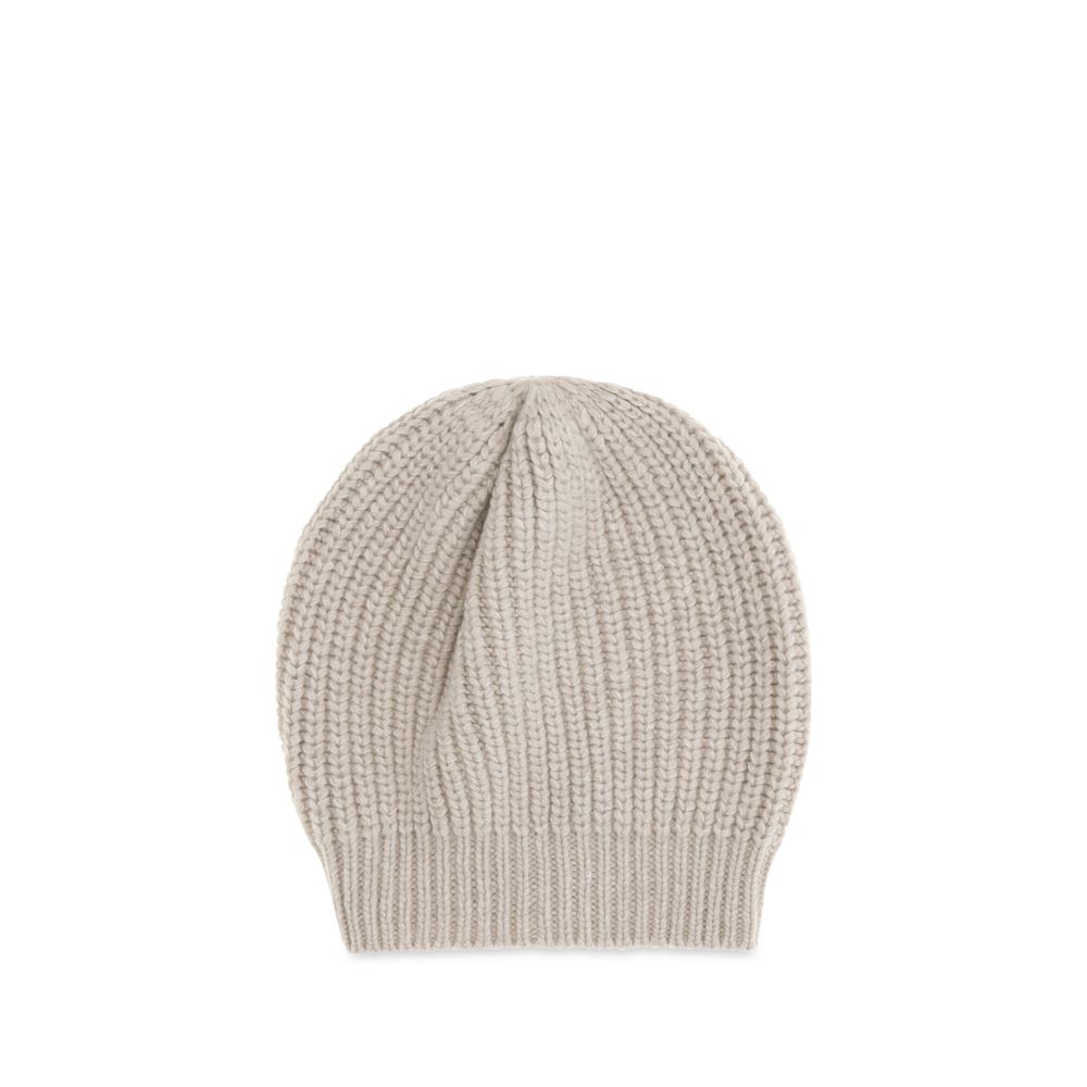 Brunello Cucinelli Beige Silk Beanie