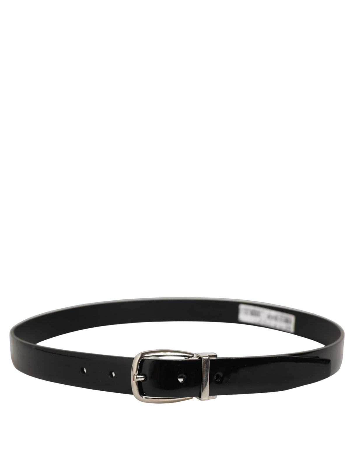 Dolce & Gabbana Black Classic Leather Silver Tone Buckle Belt