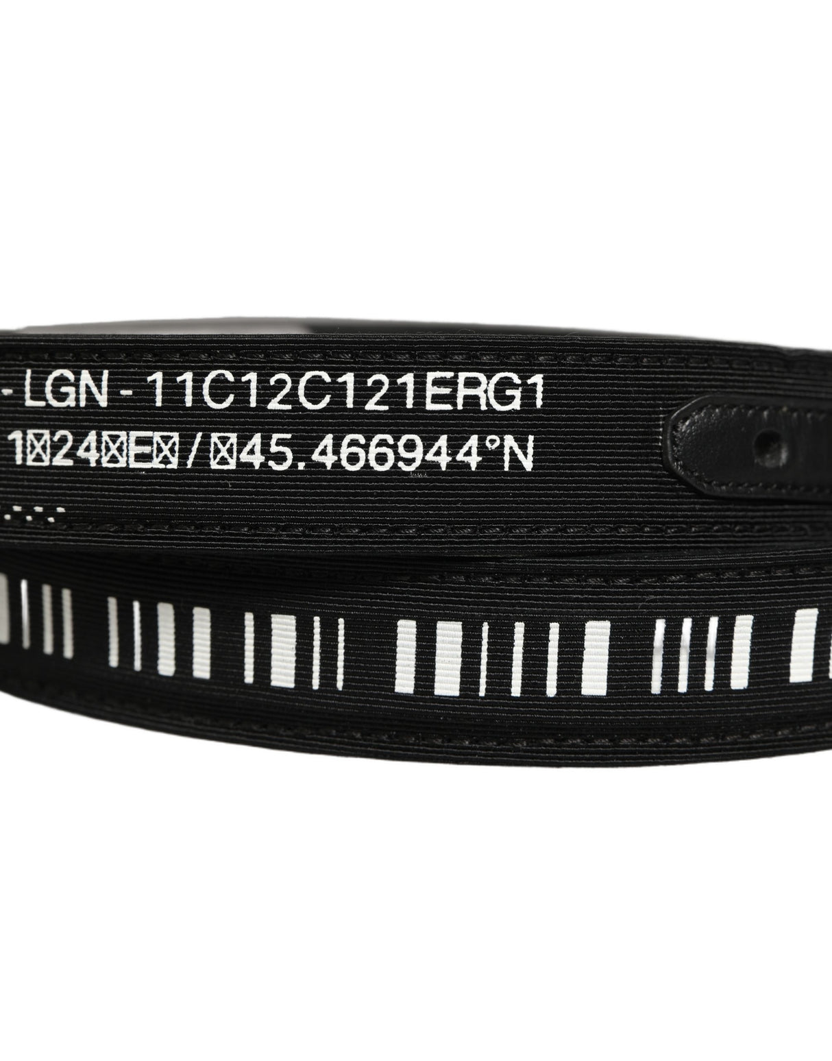 Dolce & Gabbana Black Fabric Leather Barcode Silver Buckle Belt