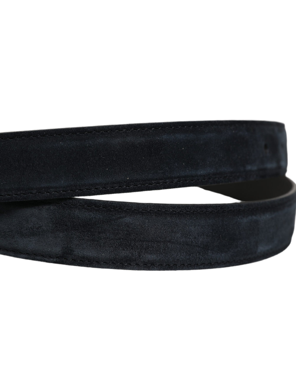 Dolce & Gabbana Men Black Leather Gold Tone Metal Buckle Belt