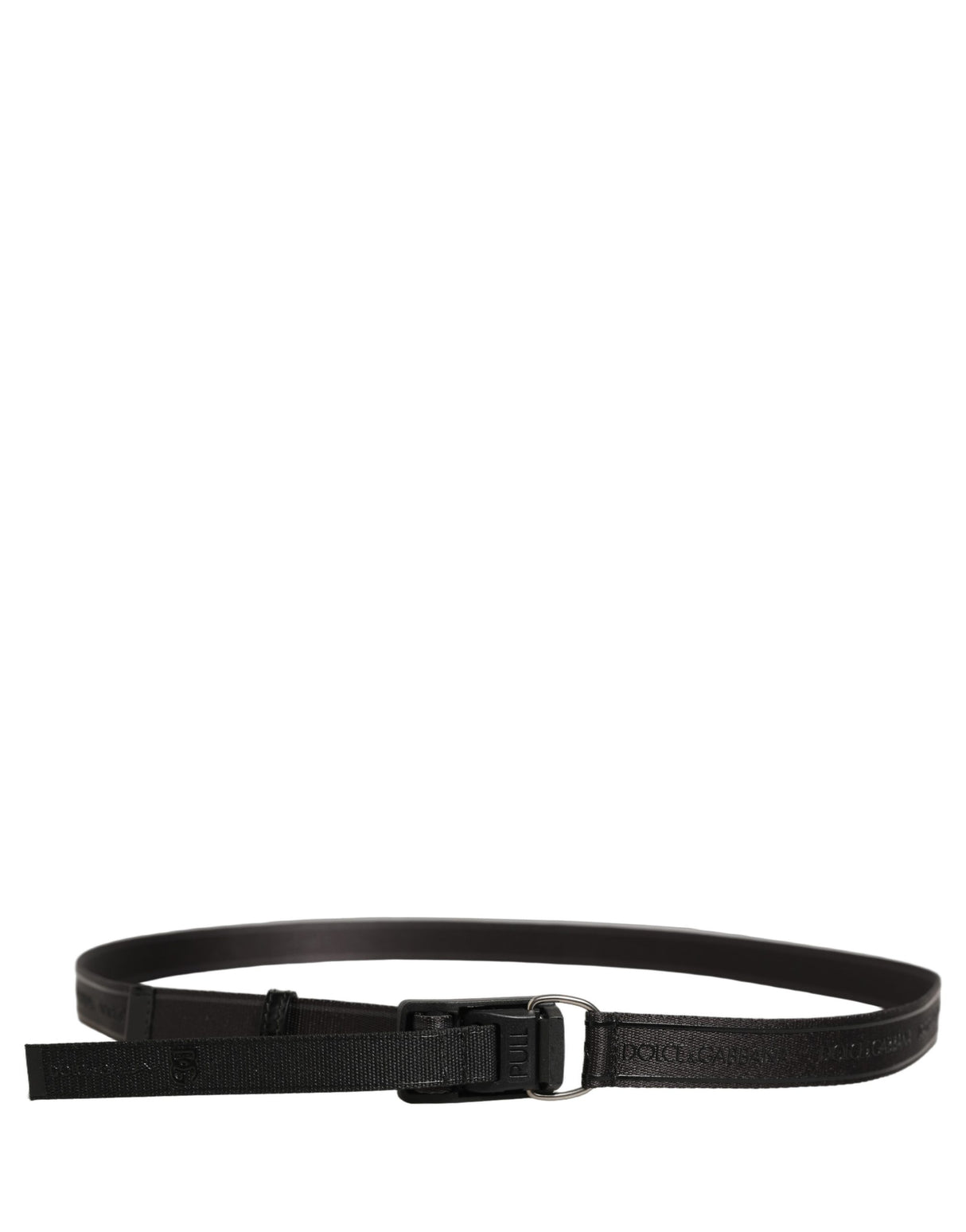 Dolce & Gabbana Men Black Nylon Webbing Plastic Buckle Belt