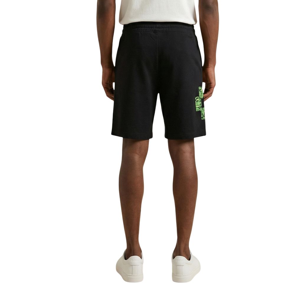 County of Milan Black Cotton Bermuda Shorts