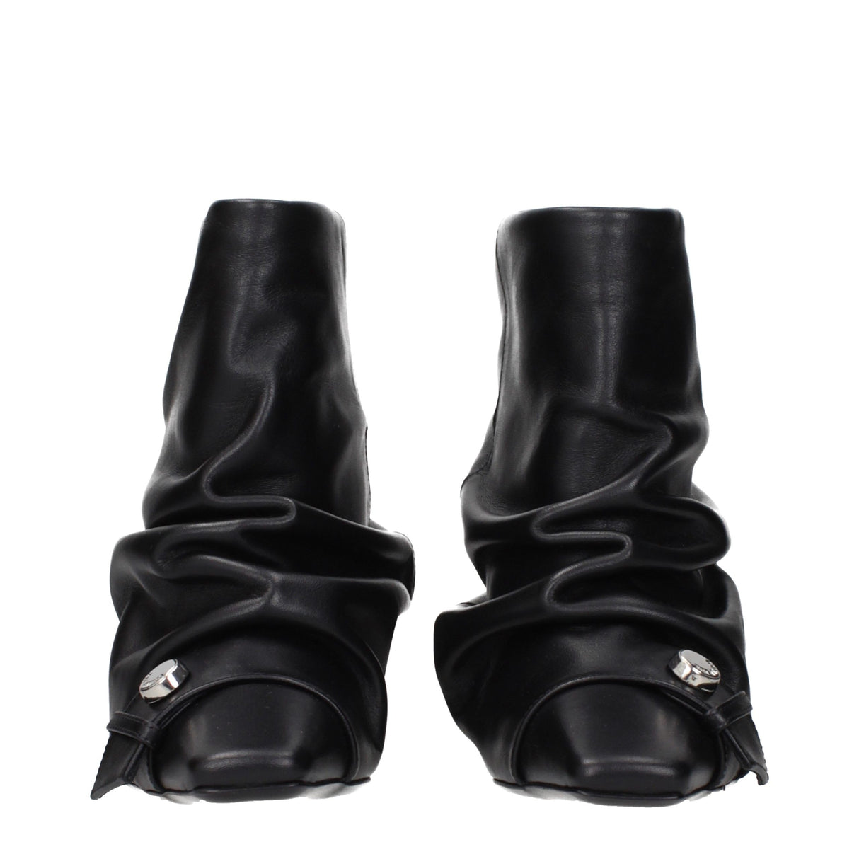 The Attico Black Leather Ankle Boots