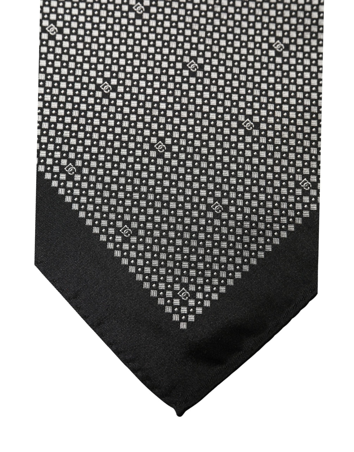 Dolce & Gabbana Black White Patterned Pocket Square Scarf