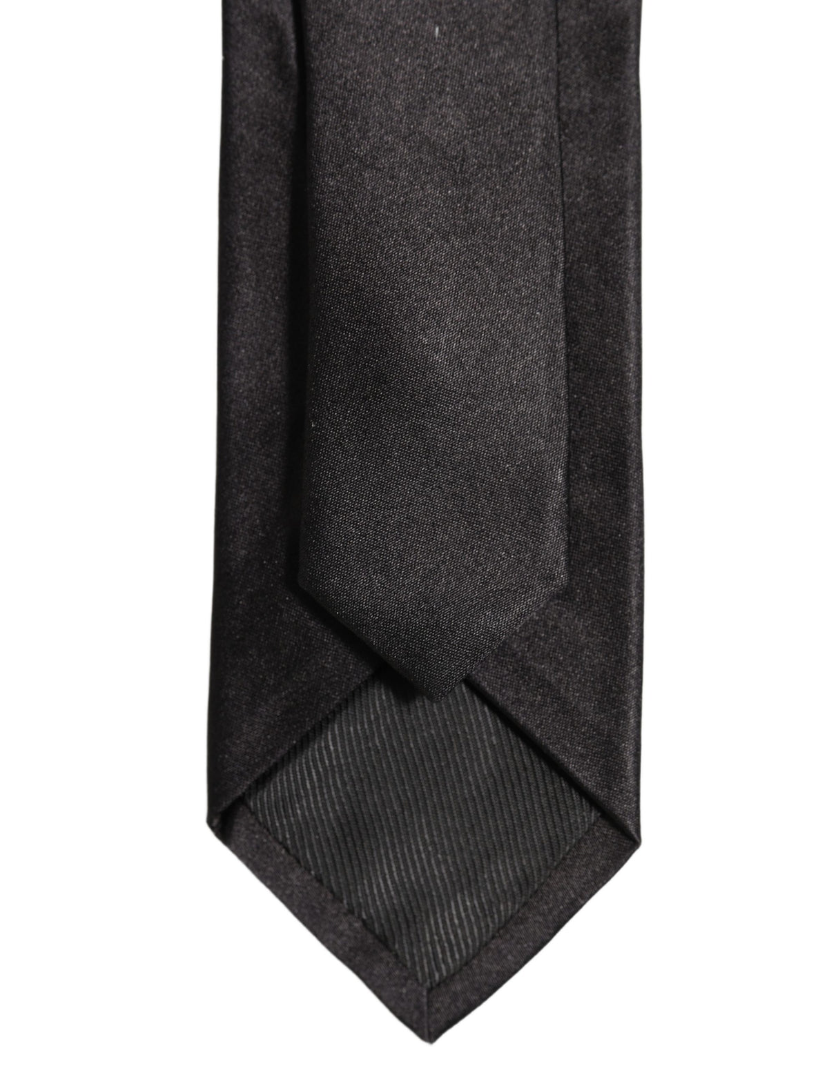 Dolce & Gabbana Black Satin 100% Silk Adjustable Tied Men Necktie Tie