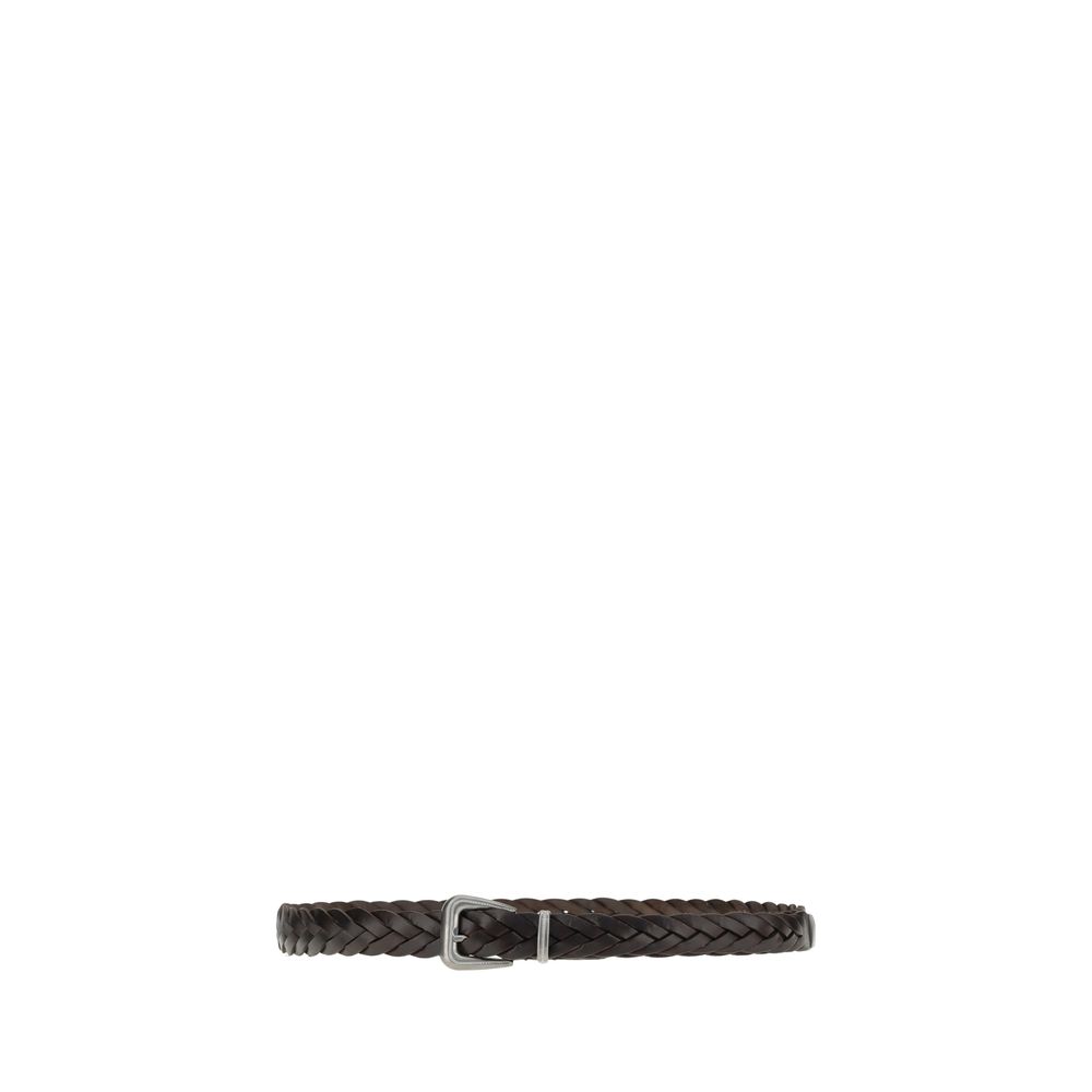Brunello Cucinelli Brown Calf Leather Bos Taurus Regular Belt