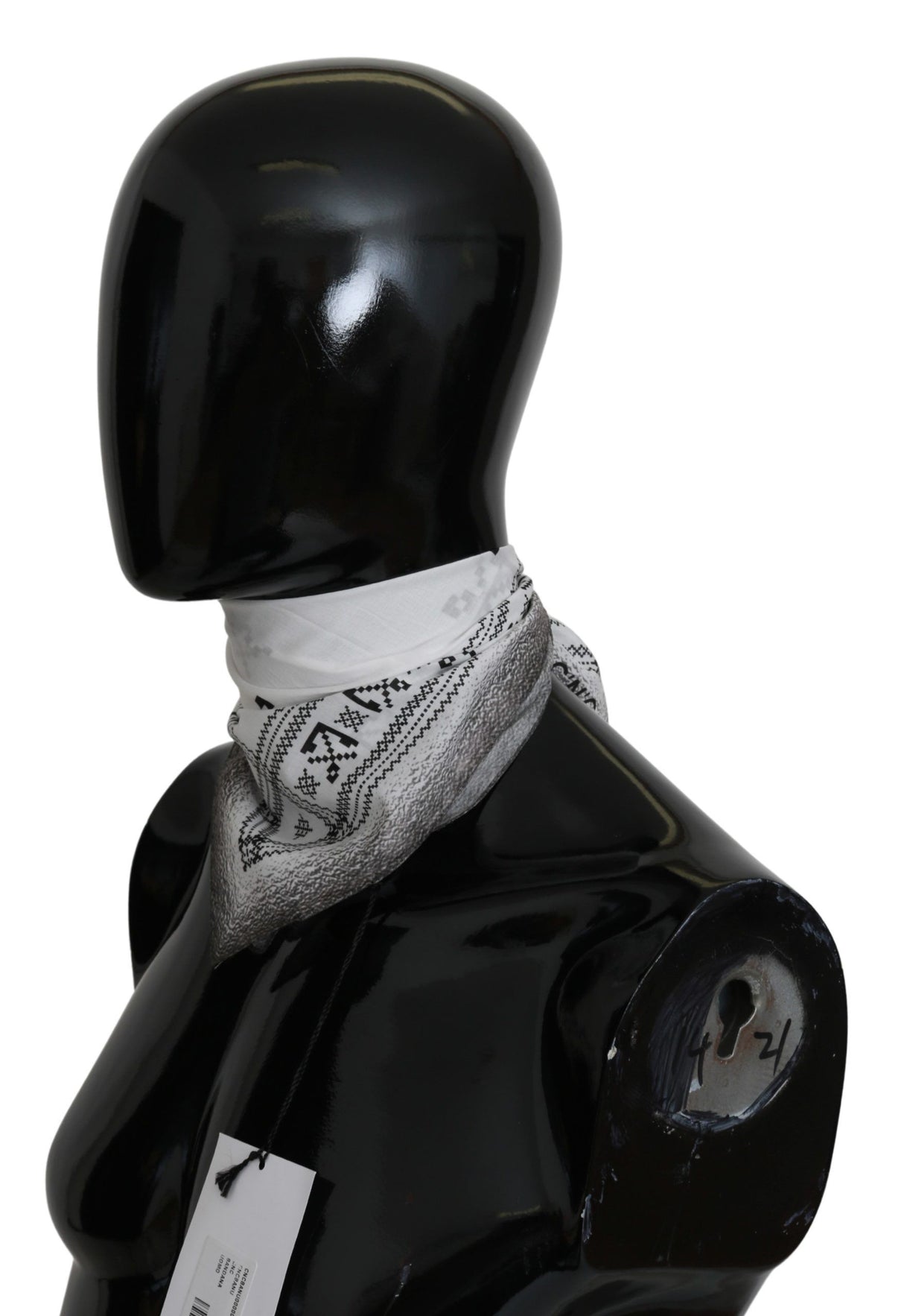 Costume National White Printed Bandana Cotton Scarf