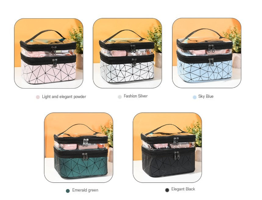 Transparent Travel Makeup Organizer with Large Capacity