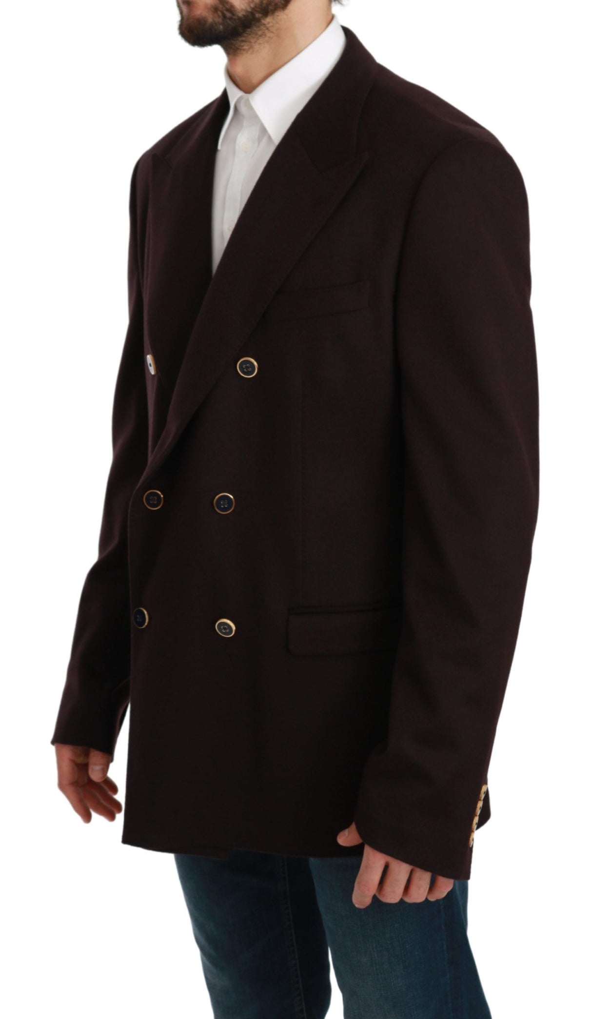 Dolce & Gabbana Bordeaux Cashmere Coat TAORMINA Blazer