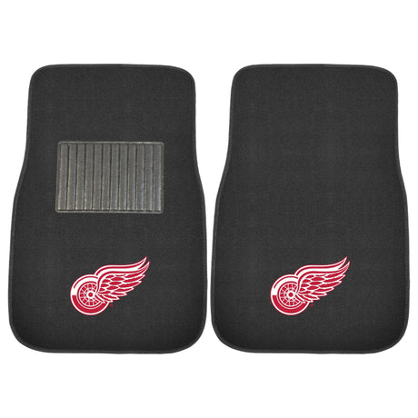 FANMATS 17089 Detroit Red Wings 2-Piece Embroidered Team Logo Car Mat Set Front Row Automotive Floor Mats