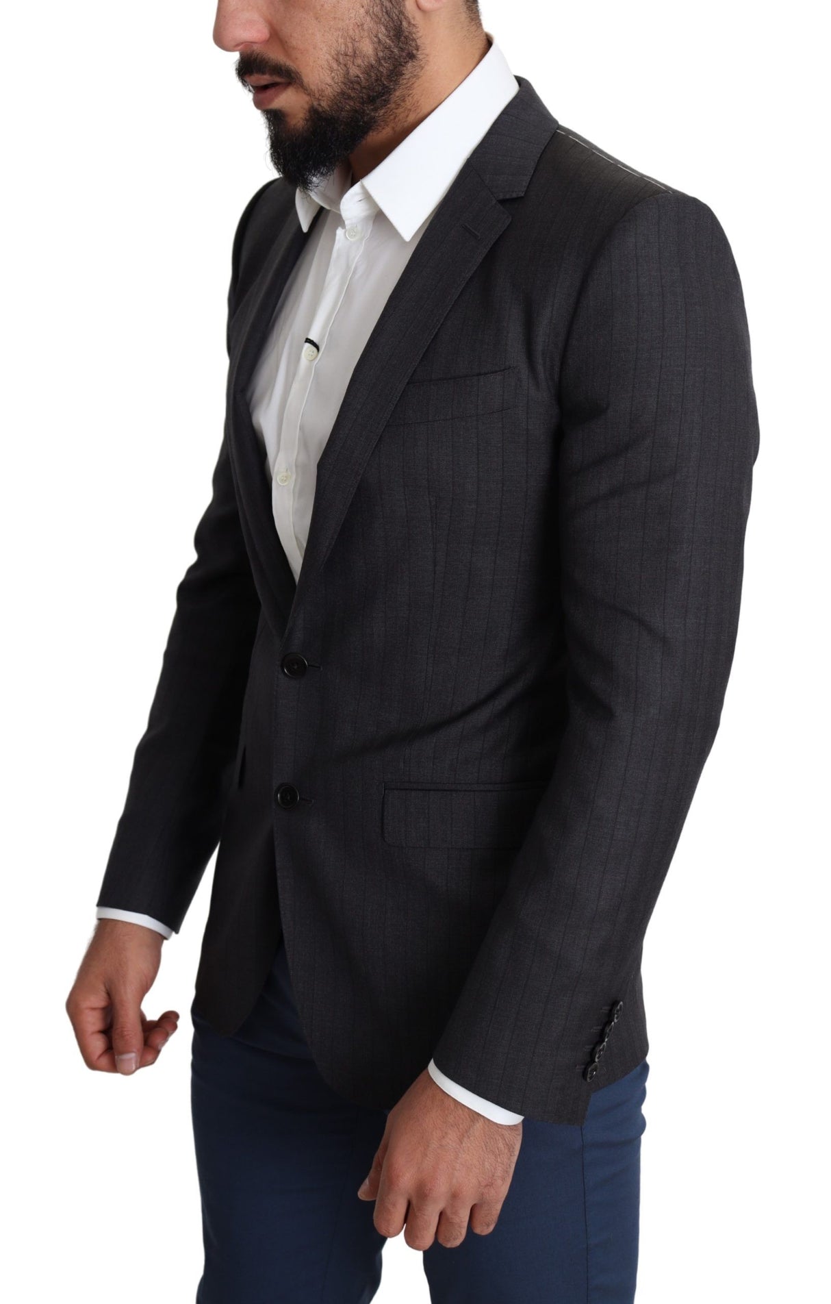 Dolce & Gabbana Black Wool Single Breasted Coat MARTINI Blazer