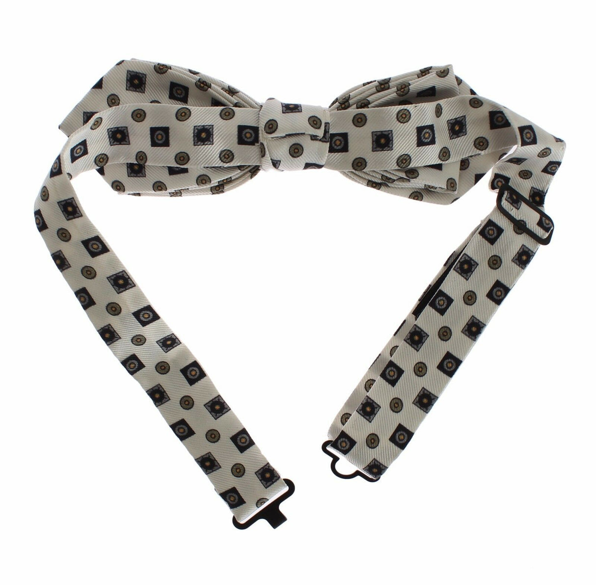 Dolce & Gabbana White Silk Bowtie Leather Men Belt Gift Box