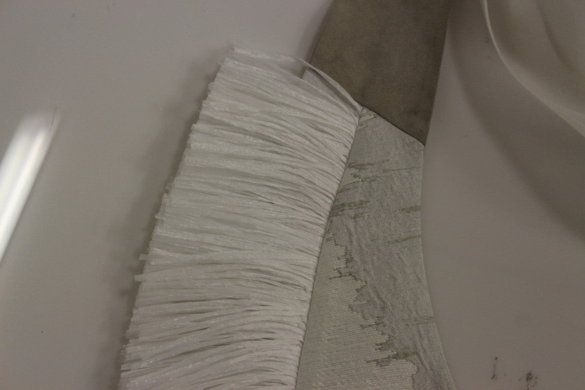 Arzu Kaprol White Lashes Open Back Vest Jacket