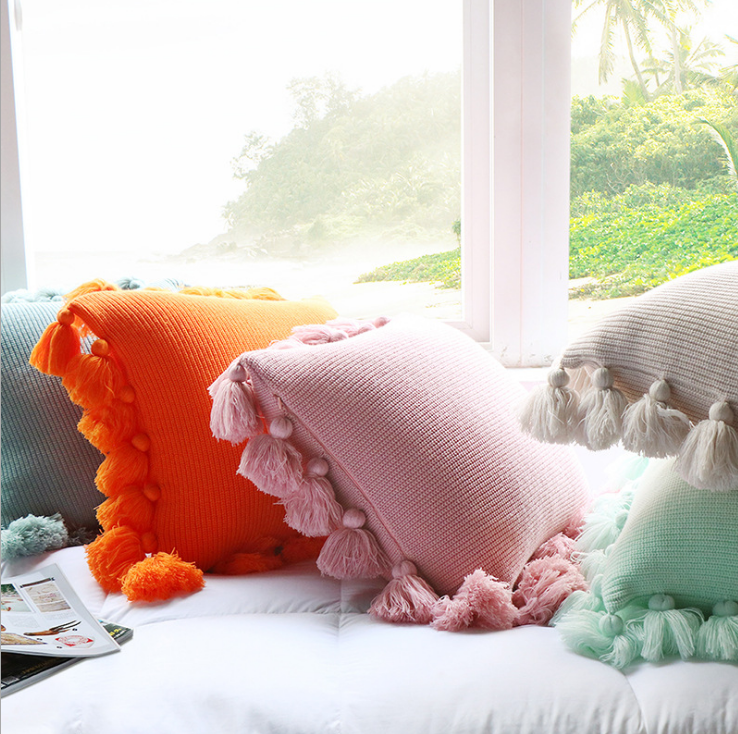Knitted Lantern Ball Pillow Cover for Home Decor