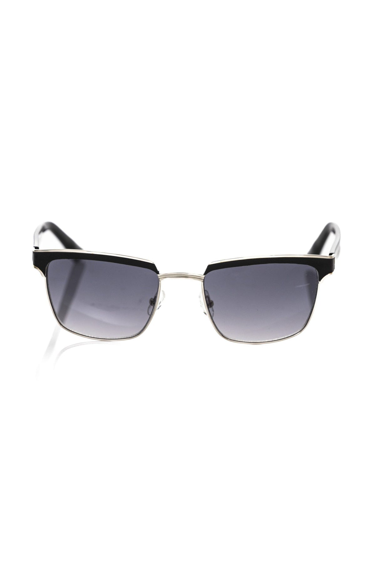 Frankie Morello Black Metallic Fibre Men Sunglasses
