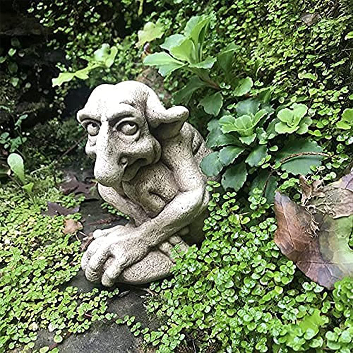 Gothic Cast Stone Troll Gargoyle Statue for Garden Decor