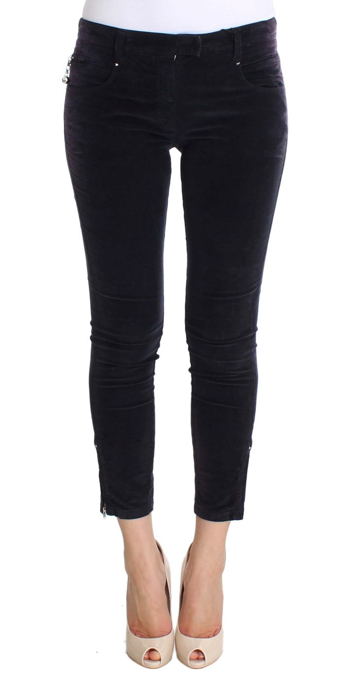 Costume National Purple Cropped Corduroys Jeans