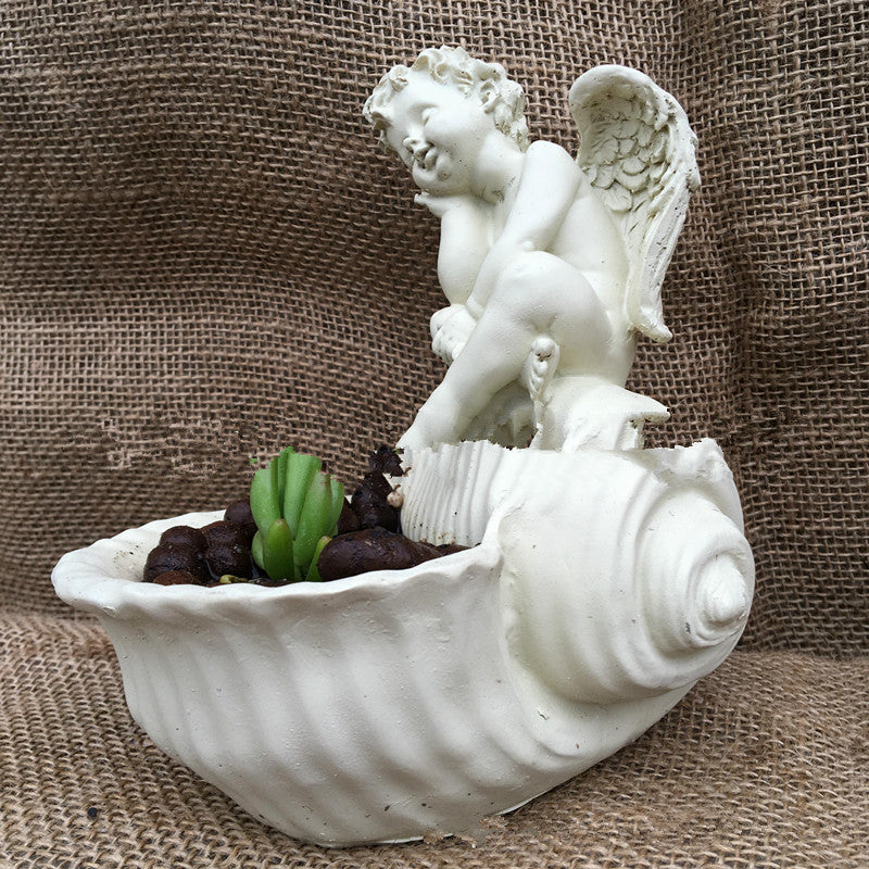 Resin Angel Planter for Succulents and Mini Gardens
