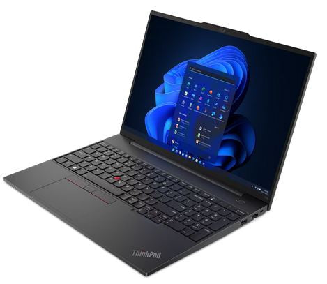 Ordinateur portable LENOVO THINKPAD E16 G1, INTEL i7-13700H, 2,4-5,0 GHz/24 Mo, 14 cœurs, 16 Go, 512 Go SSD M.2 2242 PCIe, INTEL IRIS XE GRAPHICS, 16' WUXGA, IPS, ANTIGL, RÉTROÉCLAIRÉ, LAN, WIFI6, BT, HDMI, USB, USB4, USB-C, DOS, 3YW, NOIR GRAPHITE
