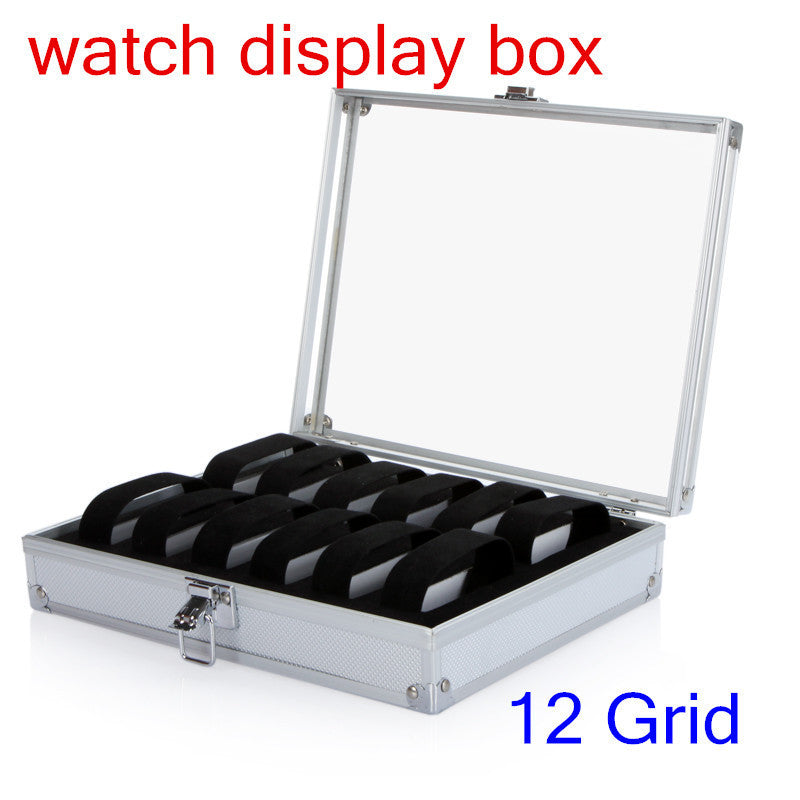 12-Position Aluminum Watch Box with Lock for Display