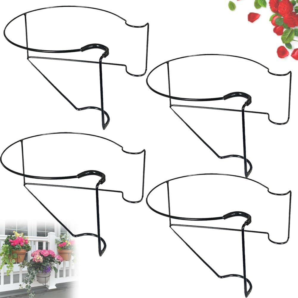 Floating Garden Railing Planter Shelf with Hooks