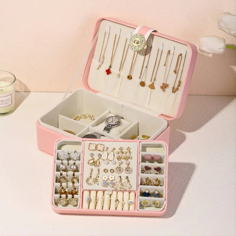 Multilayer Jewelry Organizer Case for Travel and Display